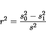 \begin{displaymath}
r^2 = \frac{s_0^2 - s_1^2}{s^2}
\end{displaymath}