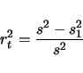 \begin{displaymath}
r^2_t = \frac{s^2 - s_1^2}{s^2}
\end{displaymath}